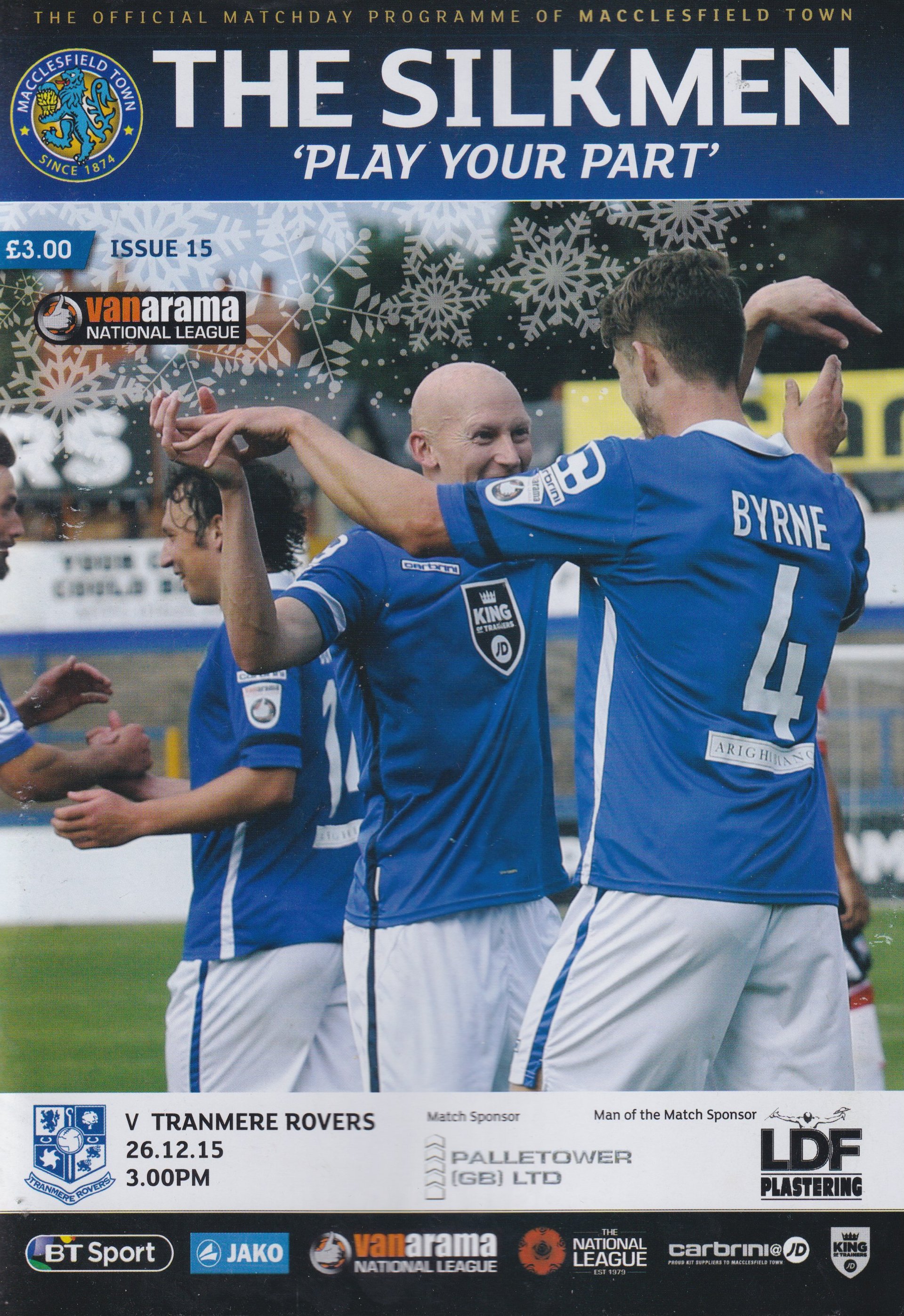 Macclesfield v Tranmere Rovers match programme